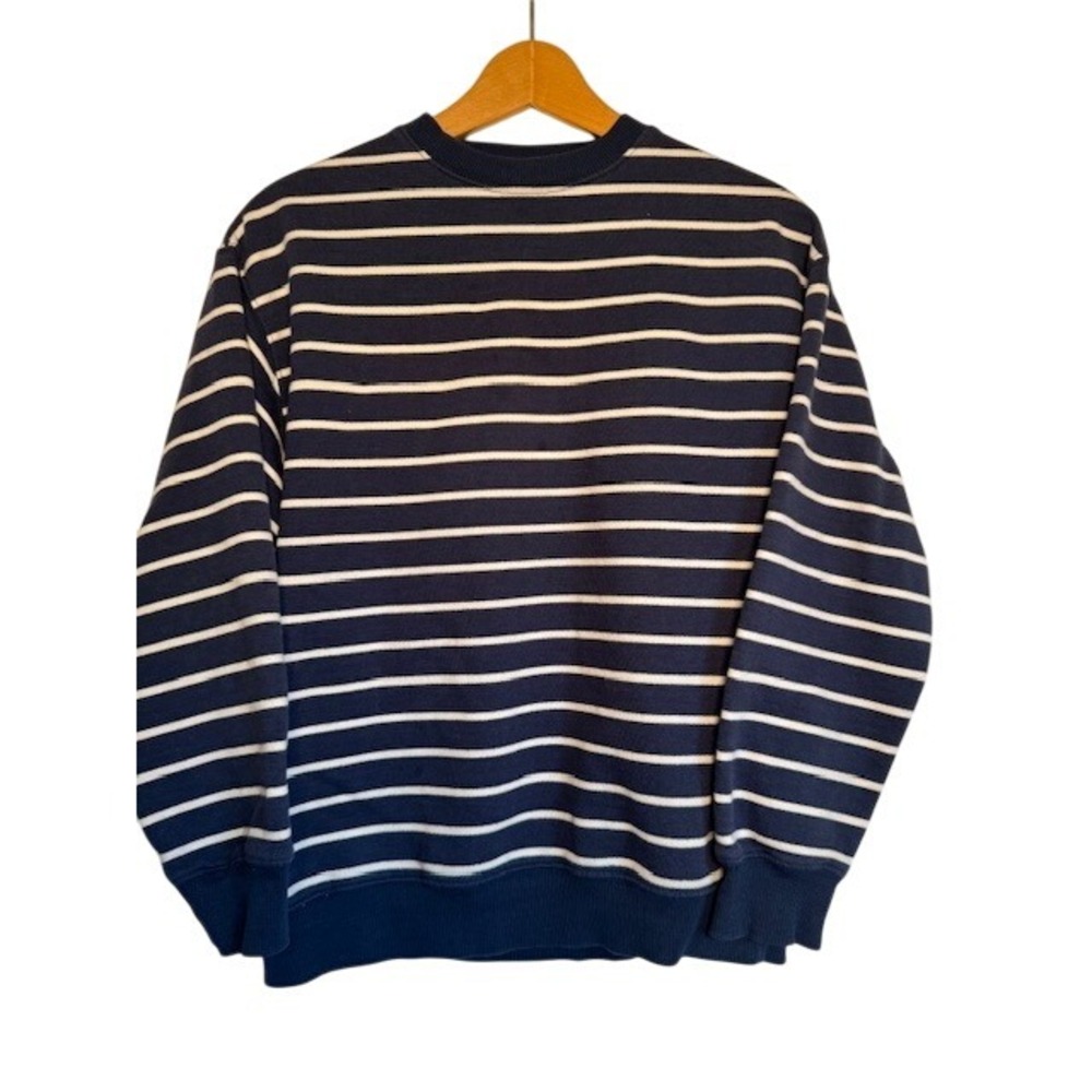 Kids Zara Striped Long Sleeve Sweatshirt Size 13 14‎ Navy White Casual Pullover